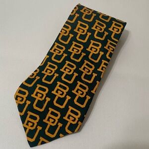 Baylor University 100% silk logo men's work tie EUC